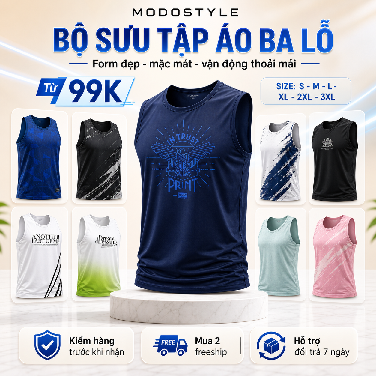 Banner áo ba lỗ MODOVN phối đồ năng động
